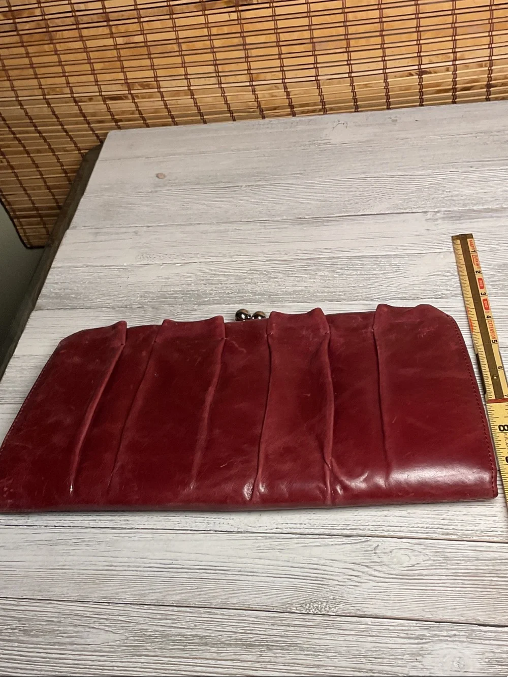 HOBO The Original large Clutch Wallet rich red burgundy leather kisslock